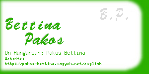 bettina pakos business card